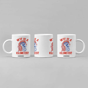 WTF is A Kilometer Coffee Mug Patriotic Eagle 4th of July USA American Flag