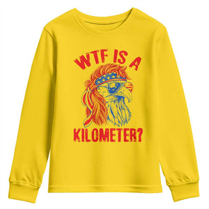 WTF is A Kilometer Youth Sweatshirt Patriotic Eagle 4th of July USA American Flag