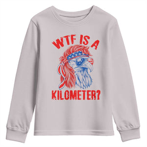 WTF is A Kilometer Youth Sweatshirt Patriotic Eagle 4th of July USA American Flag