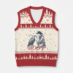 Boop Eagle V-Neck Knit Sweater Vest Western Cowboy Patriotic 4th of July