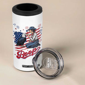 Boop Eagle 4 in 1 Can Cooler Tumbler Western Cowgirl Patriotic USA American 4th of July