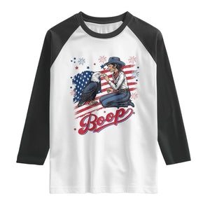 Boop Eagle Raglan Shirt Western Cowgirl Patriotic USA American 4th of July