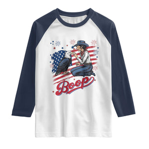 Boop Eagle Raglan Shirt Western Cowgirl Patriotic USA American 4th of July