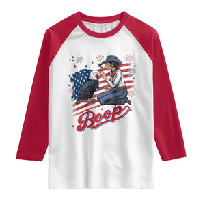 Boop Eagle Raglan Shirt Western Cowgirl Patriotic USA American 4th of July