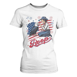 Boop Eagle T Shirt For Women Western Cowgirl Patriotic USA American 4th of July
