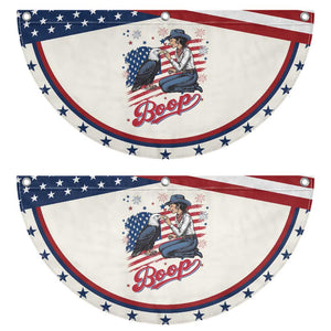 Boop Eagle Patriotic Fan Flag Western Cowgirl USA American 4th of July