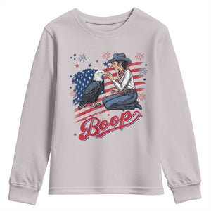 Boop Eagle Youth Sweatshirt Western Cowgirl Patriotic USA American 4th of July
