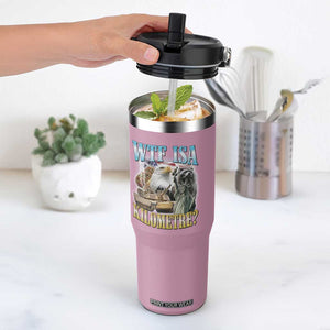 WTF is A Kilometer Flip Straw Tumbler Funny USA Patriotic Bootleg Meme