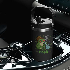 Rippit Frog Flip Straw Tumbler Funny 420 Stoner Weed Humor TS14 Print Your Wear