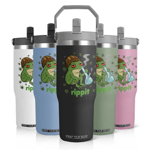 Rippit Frog Flip Straw Tumbler Funny 420 Stoner Weed Humor TS14 Print Your Wear