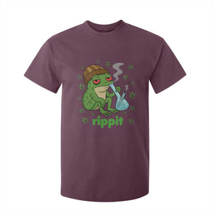 Rippit Frog T Shirt For Kid Funny 420 Stoner Weed Humor TS14 Maroon Print Your Wear