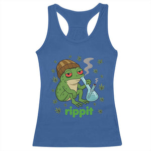Rippit Frog Racerback Tank Top Funny 420 Stoner Weed Humor TS14 Royal Blue Print Your Wear
