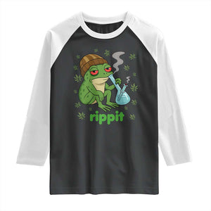 Rippit Frog Raglan Shirt Funny 420 Stoner Weed Humor TS14 Black White Print Your Wear