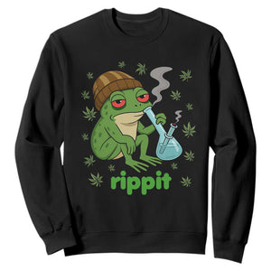 Rippit Frog Sweatshirt Funny 420 Stoner Weed Humor TS14 Black Print Your Wear