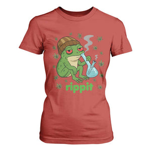 Rippit Frog T Shirt For Women Funny 420 Stoner Weed Humor TS14 Red Print Your Wear