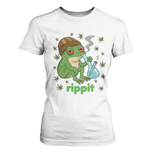 Rippit Frog T Shirt For Women Funny 420 Stoner Weed Humor TS14 White Print Your Wear