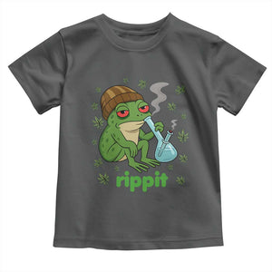 Rippit Frog Toddler T Shirt Funny 420 Stoner Weed Humor TS14 Dark Heather Print Your Wear