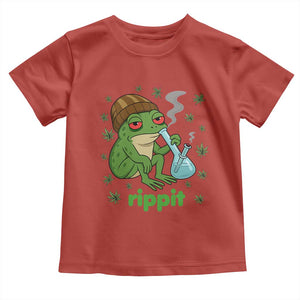 Rippit Frog Toddler T Shirt Funny 420 Stoner Weed Humor TS14 Red Print Your Wear