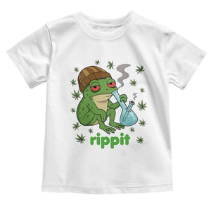 Rippit Frog Toddler T Shirt Funny 420 Stoner Weed Humor TS14 White Print Your Wear