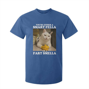 Funny Cat Meme T Shirt For Kid You Are Either A Smart Fella Or A Fart Smella TS14 Royal Blue Print Your Wear