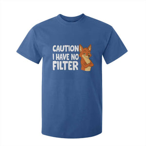 Funny Fox Sarcastic T Shirt For Kid Caution I Have No Filter TS14 Royal Blue Print Your Wear