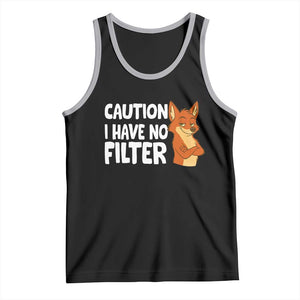 Funny Fox Sarcastic Tank Top Caution I Have No Filter TS14 Black Athletic Heather Print Your Wear