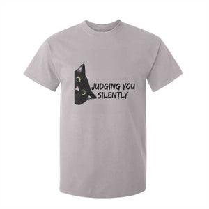 Judging You Silently Black Cat T Shirt For Kid Funny Sarcastic Kitten Pet Lovers TS14 Ice Gray Print Your Wear