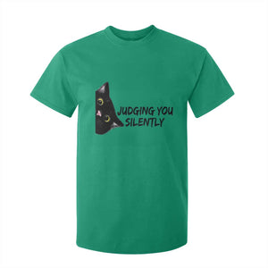 Judging You Silently Black Cat T Shirt For Kid Funny Sarcastic Kitten Pet Lovers TS14 Irish Green Print Your Wear