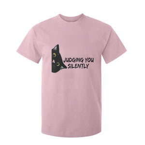 Judging You Silently Black Cat T Shirt For Kid Funny Sarcastic Kitten Pet Lovers TS14 Light Pink Print Your Wear