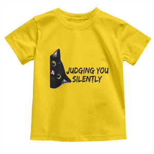 Judging You Silently Black Cat Toddler T Shirt Funny Sarcastic Kitten Pet Lovers TS14 Daisy Print Your Wear