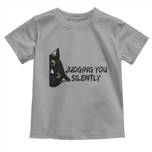 Judging You Silently Black Cat Toddler T Shirt Funny Sarcastic Kitten Pet Lovers TS14 Sport Gray Print Your Wear