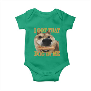 Funny Shiba Inu Dog Meme Baby Onesie I Got That Dog In Me TS14 Irish Green Print Your Wear