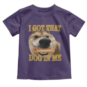 Funny Shiba Inu Dog Meme Toddler T Shirt I Got That Dog In Me TS14 Purple Print Your Wear