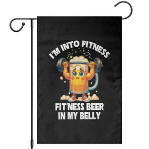 Funny Beer Lover Garden Flag I Am Into Fitness Beer in My Belly TS14 Black Print Your Wear
