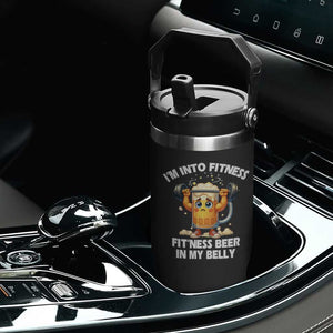 Funny Beer Lover Flip Straw Tumbler I Am Into Fitness Beer in My Belly TS14 Print Your Wear