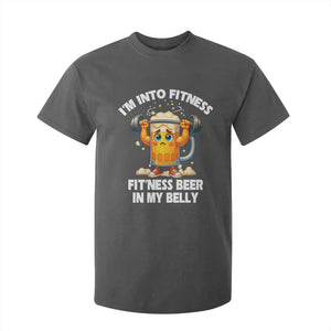 Funny Beer Lover T Shirt For Kid I Am Into Fitness Beer in My Belly TS14 Dark Heather Print Your Wear
