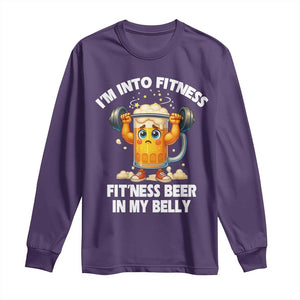 Funny Beer Lover Long Sleeve Shirt I Am Into Fitness Beer in My Belly TS14 Purple Print Your Wear