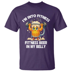 Funny Beer Lover T Shirt I Am Into Fitness Beer in My Belly TS14 Purple Print Your Wear