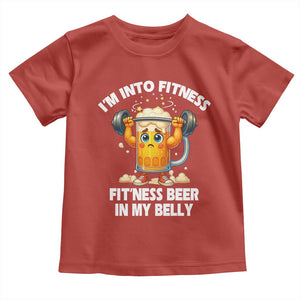 Funny Beer Lover Toddler T Shirt I Am Into Fitness Beer in My Belly TS14 Red Print Your Wear