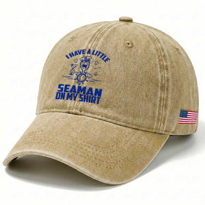 I Have Seaman On My Shirt Washed Cotton Baseball Cap Funny Sarcastic Adult Humor TS14 Print Your Wear