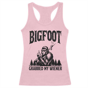 Bigfoot Grabbed My Wiener Racerback Tank Top Funny Sasquatch Camping TS14 Light Pink Print Your Wear