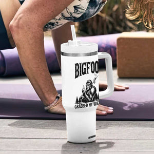 Bigfoot Grabbed My Wiener Tumbler With Handle Funny Sasquatch Camping TS14 Print Your Wear