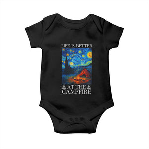 Funny Camping Baby Onesie Life Is Better At The Campfire TS14 Black Print Your Wear