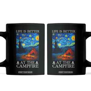 Funny Camping Coffee Mug Life Is Better At The Campfire TS14 Black Print Your Wear