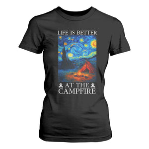 Funny Camping T Shirt For Women Life Is Better At The Campfire TS14 Black Print Your Wear