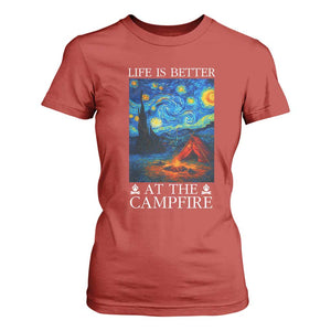 Funny Camping T Shirt For Women Life Is Better At The Campfire TS14 Red Print Your Wear