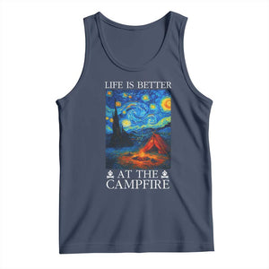 Funny Camping Tank Top Life Is Better At The Campfire TS14 Navy Print Your Wear