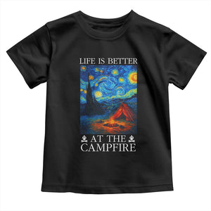 Funny Camping Toddler T Shirt Life Is Better At The Campfire TS14 Black Print Your Wear