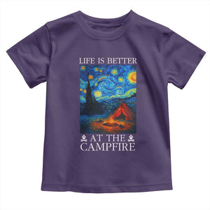 Funny Camping Toddler T Shirt Life Is Better At The Campfire TS14 Purple Print Your Wear