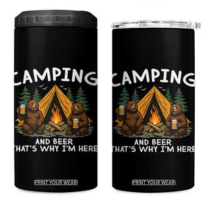 Funny Camping Beer 4 in 1 Can Cooler Tumbler Bear Drinking Lover Gift TS14 One Size: 16 oz Black Print Your Wear